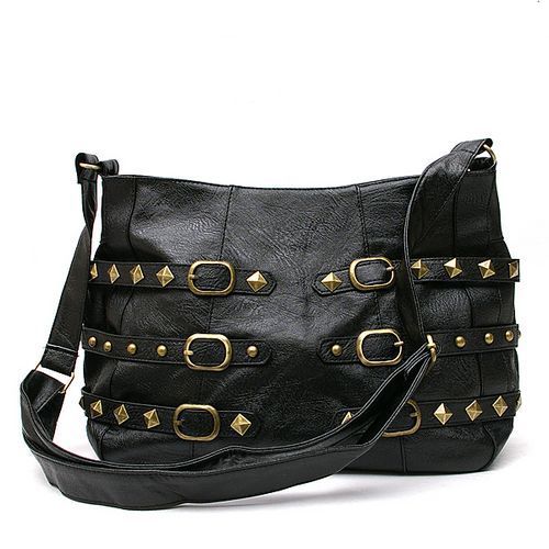 Gossip Girl Js Rivet Purse Shoulder HandBag Tote Bag Adjustable 