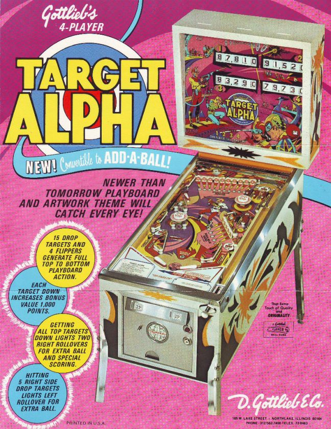   ORIG PINBALL MACHINE ADVERTISING SALES FLYER BROCHURE 1976  