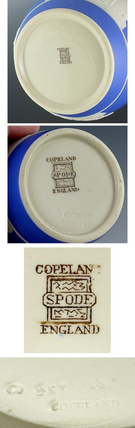 9p COPELAND SPODE JASPERWARE GENRE SCENE PITCHER & CUPS  