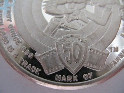 OZ.SILVER RARE ELMER FUDD CWAZY WABBIT  BUGS BUNNY 50TH ANNIVERSARY 