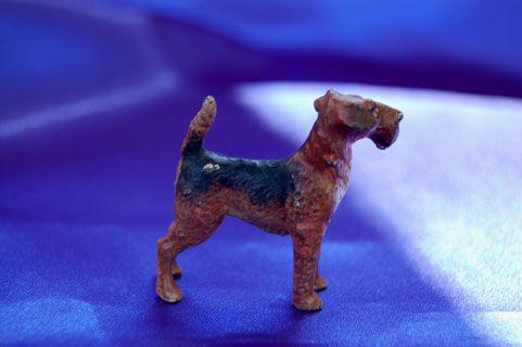 Antique Bronze Airedale Irish terrier lakeland fine eyes NICE paint 