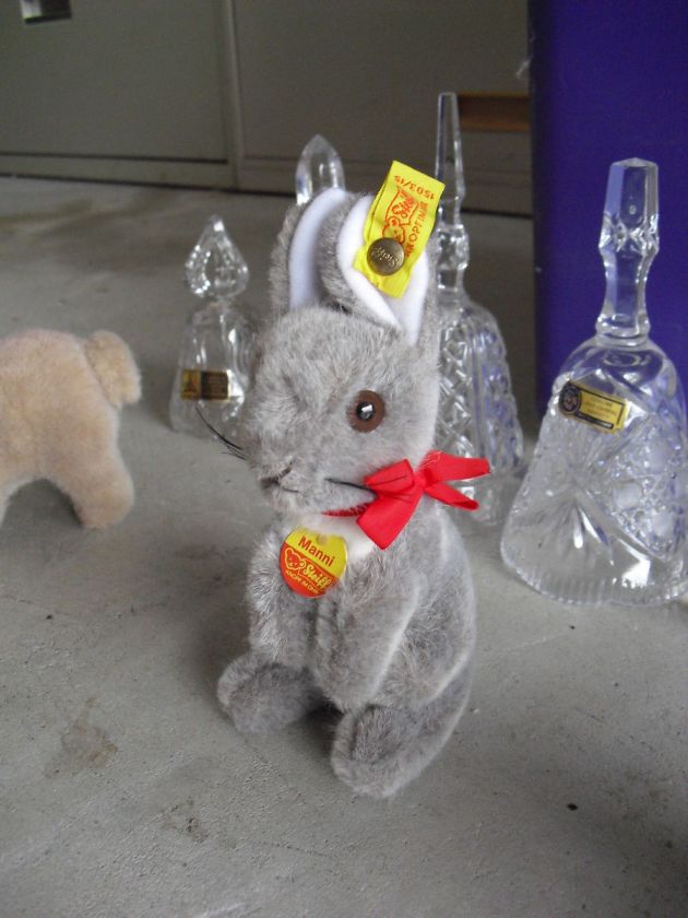 Vintage Mohair Steiff Manni the Rabbit 6 1/2 Tall LOOK  