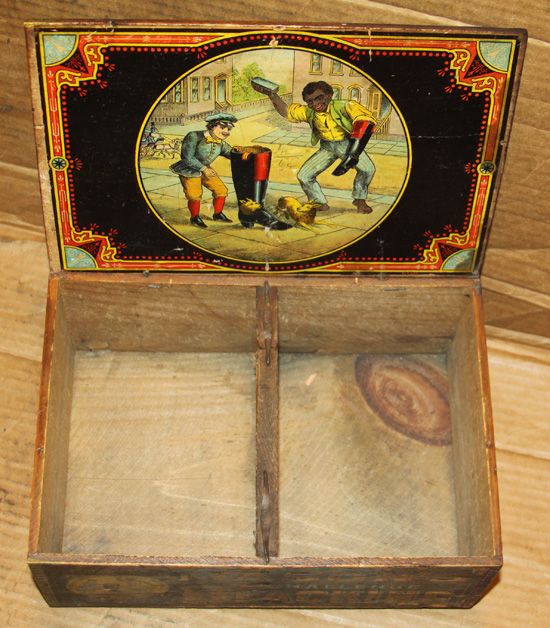 Vintage Masons Challenge Blacking,Boot Polish Box,Sign,Poster,Black 