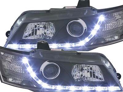   /SS/WK Statesman Altezza LED Headlights BLACK DRL Projector  