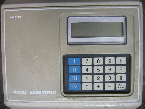 Amano Microder MJR7000 Digital Computerized Time Clock Punch Card 