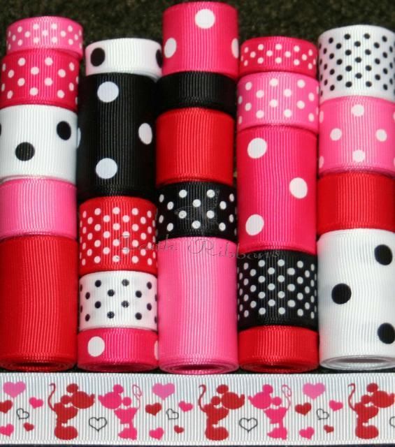   LOT MINNIE MICKEY INSP VALENTINES DAY 25YDS *FREE US SHIPPING*  