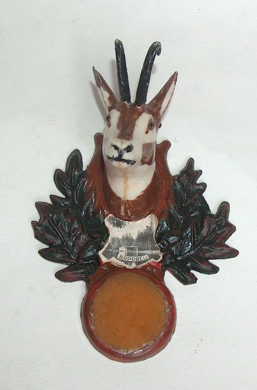 VINTAGE BULGARIAN ANTELOPE HUNTING SEWING WALL PIN CUSHION  