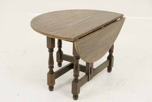 Petite Antique Scottish Oak Gateleg Drop Leaf End Table  