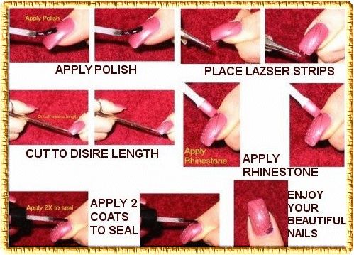 apply your top coat place the strips in the design