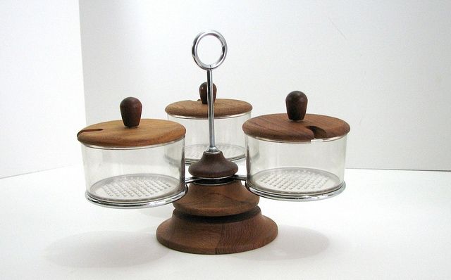 Vintage Danish Modern Condiment Server Buffet Appetizer  