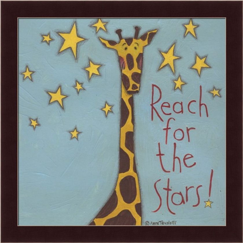 Reach for the Stars Anne Tavoletti Giraffe Art Framed  