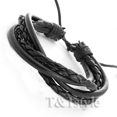 TRENDY T&T Leather Bracelet Wristband NEW LB78  