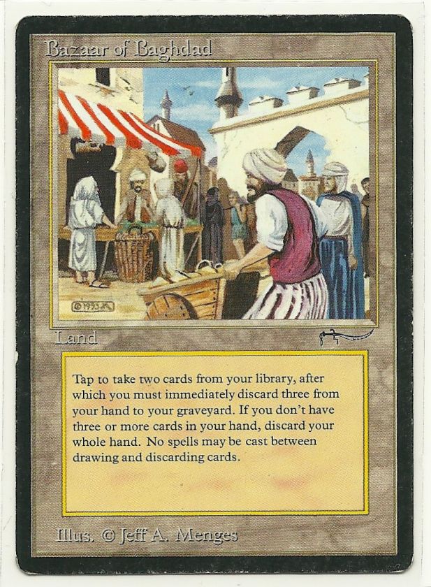 MTG Bazaar of Baghdad x1 Arabian Nights Rare Land Magic the Gathering 