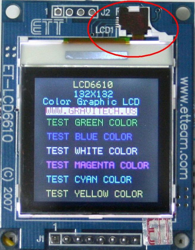 132x132 pix Serial Color Graphic LCD SPI PIC ARM AVR  