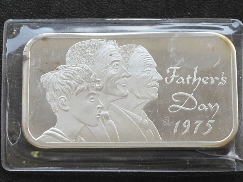 1975 FATHERS DAY SILVER ART BAR MADISON MINT A9916  