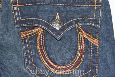 New TRUE RELIGION JOEY Mens 33 old multi Rainbow Jeans in MUDWATERS 