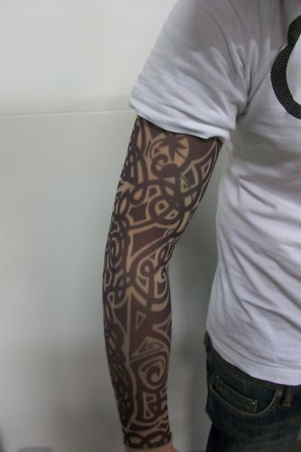 Fake Tattoo Sleeve Cloth Arm Art   Tribal Design T1  