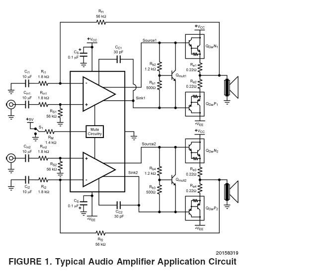 IC LM4702B Dual Audio Power Amplifier 200V driver stage  