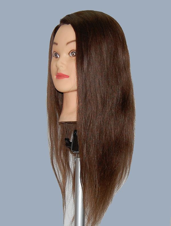 24 Cosmetology Mannequin Head HUMAN Hair WITH Clamp L  
