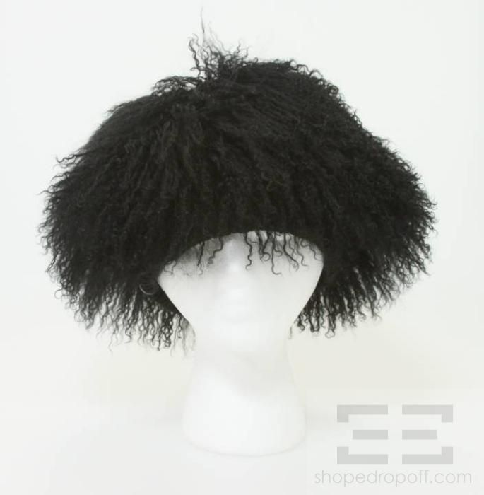 Toria Rose Black Mongolian Lamb Hat, NEW With Tags  