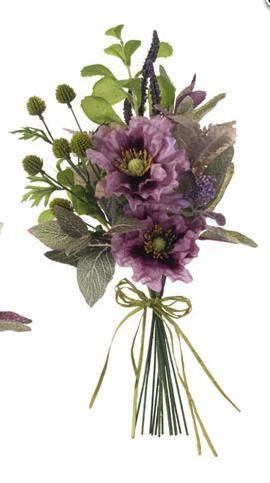 RAZ IMPORTS 17 PURPLE POPPY BUNDLE BOUQUET  