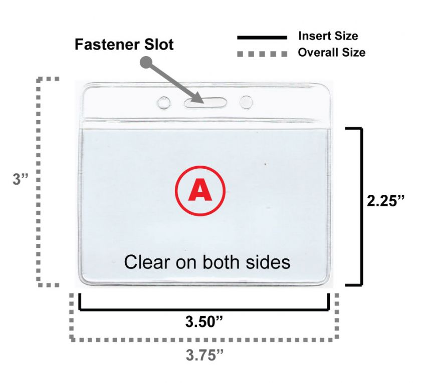 CLEAR VINYL BADGE HOLDER ID CARD   4 sizes available  