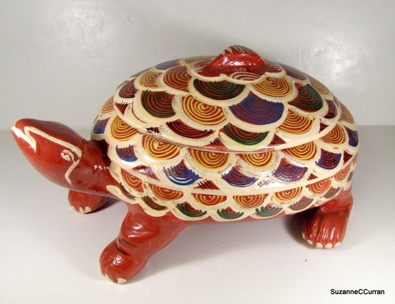 Hge Tlaquepaque TURTLE Casserole Tureen Mexican Pottery  