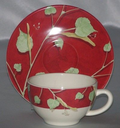 NEW Tea cup and Saucer Tilleul Pattern GIEN  