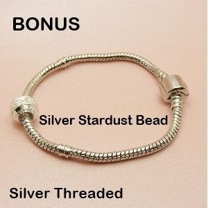 Silver or Gold THREADED Starter Chain BRACELET fits European Bead 