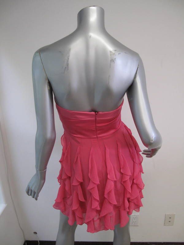 NWT BCBGeneration Pink Spaghetti Strap Ruffle Seam Dress 0 $138  