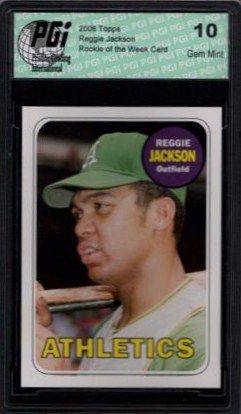 REGGIE JACKSON Topps Rookie of the Week Card PGI 10  