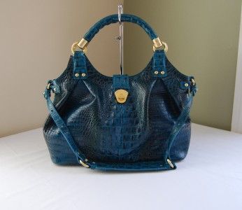 Brahmin Dagny Satchel + Becka Small Cosmetic Case Azure Melbourne 