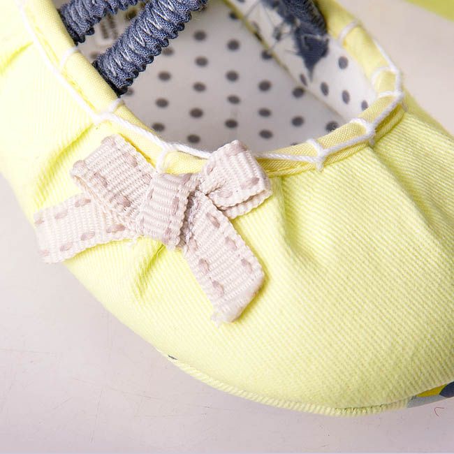 Yellow bow Mary Jane Kids infant toddler baby girl shoes size 2 3 4 6 