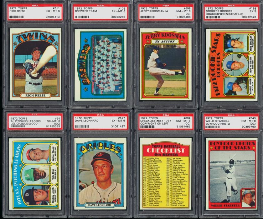 Lot(25) 1972 74 Topps w/ Clemente Yastrzemski Jackson, ALL PSA 5 6 7 8 