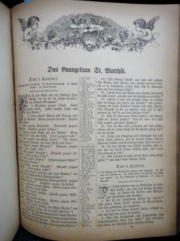 1891 antique LRG LEATHER GERMAN BIBLE gustave dore  