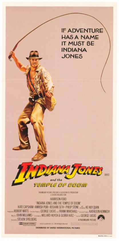 INDIANA JONES TEMPLE OF DOOM MOVIE POSTER AUS. STYLE A  