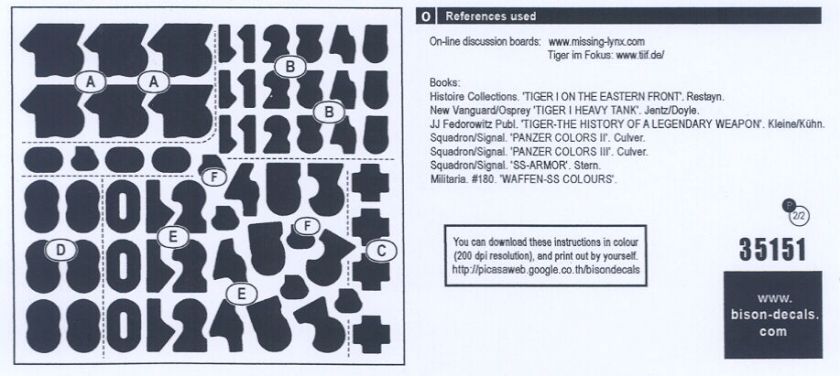 Bison Decals 1/35 TIGERS OF LIEBSTANDARTE SS PZ KP Kursk to 1944 