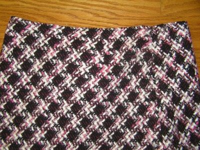 TRIBAL ACRYLIC WOOL PINK BLACK LINED WOVEN SKIRT SIZE 6  