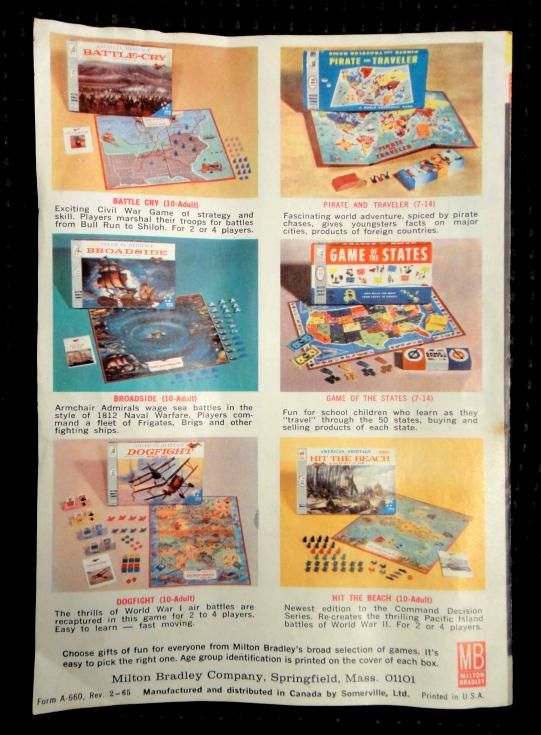   1965 vintage MILTON BRADLEY GAMELAND GAME PAPER CATALOG/flyer  