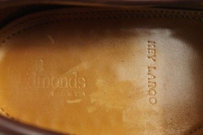 mens brown ALLEN EDMONDS KEY LARGO BOAT SHOES vibram leather casual 12 