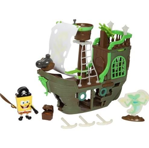 SPONGEBOB SQUAREPANTS GLOW IN THE DARK PIRATE SHIP SET  