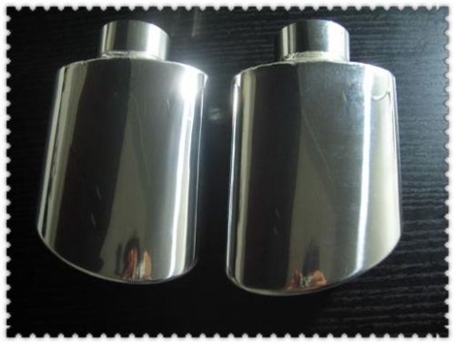 Stainless steel rolled slant oval exhaust tip (pair) tailpipe  