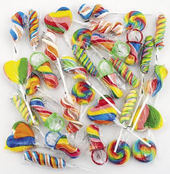 12 SWIRL LOLLIPOP SUCKER ASSORTMENT Sweet Candy Treats  