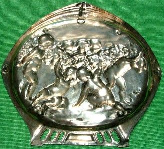 c1900 WMF Art Nouveau Cherubs & Swags Card Tray Plaque  