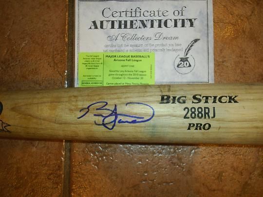   NY YANKEES BRANDON LAIRD RAWLINGS GAME USED BAT EL MVP ROY COA  