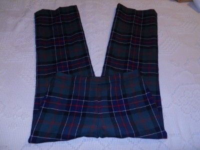 WOMENS BROOKS BROTHERS TARTAN NAVY/GREEN/RED PLAID WOOL SLACKS PANTS 