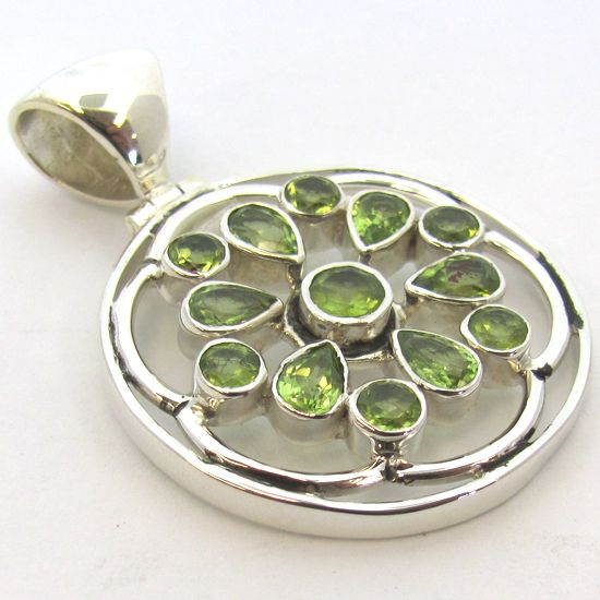 NATURAL PERIDOT GEMSTONE 925 STERLING SILVER PENDANT JEWELRY CHRISTMAS 