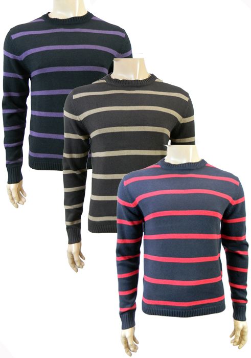 PHILIP RUSSEL MEN’S STRIPED CREW NECK JUMPER  