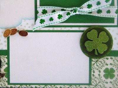 Lucky Me St. Patricks Day Two Premade Scrapbook Pages by Rhonda 