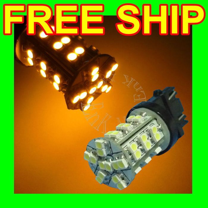 2x AMBER 42 SMD LED BRAKE STOP LIGHT BULB 3157 3156 S  